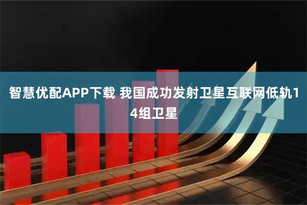 智慧优配APP下载 我国成功发射卫星互联网低轨14组卫星