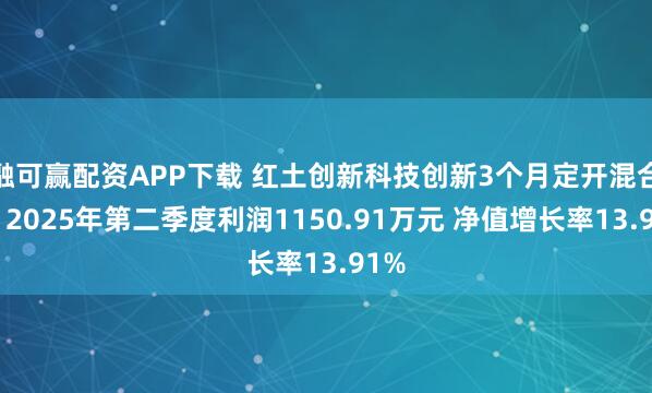 融可赢配资APP下载 红土创新科技创新3个月定开混合A：2025年第二季度利润1150.91万元 净值增长率13.91%